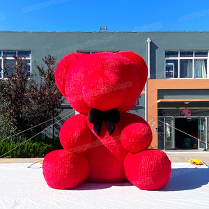 Aero Estágio Gigante Blow up Cartoon Urso Romântico Vermelho Pelúcia Personalizado Inflável Cartoon Teddy Bear Mascot - Product Image 2