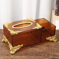 Boîte à mouchoirs en acrylique de luxe, boîte de rangement multifonctionnelle de bureau, fournitures de bureau et d'hôtel personnalisées, décoration intérieure, vente en gros