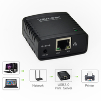 Serveur d'imprimante filaire à bas prix Ethernet 10/100Mbps vers USB 2.0 Port réseau RJ45 Wavlink NU72P11