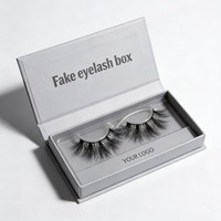 Boîte d'emballage personnalisée haut de gamme pour faux cils, imprimée à l'encre de soja, avec dorure à chaud, boîte en papier dégradable à rabat, plateau à cils, coffret cadeau