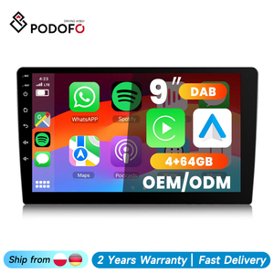 Podofo 9'' Android Car Stereo Built-in DAB 4+64GB Car Radio Wireless CarPlay Android Auto GPS/FM/RDS/Hi-Fi/IPS Touch Screen - Product Image 1