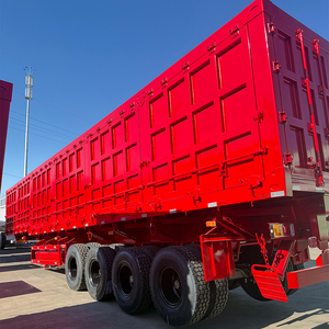 Semi-remorque benne latérale en acier à 4 essieux, capacité de charge de 30 tonnes, optimisée pour le minerai de bauxite, déchargement flexible hautement efficace, utilisation facile - Product Image 2