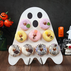 DAMAI Table Decor Halloween Dessert Display Shelf Cartoon Ghost Pumpkin Donut Wooden Shelf for Party Decorative Atmosphere - Product Image 1