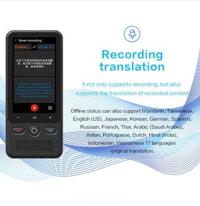 Dispositivo de traductor inteligente de idiomas Ai T18 Traducción en tiempo <span class=keywords><strong>real</strong></span> 138 idiomas Traductores de fotos de voz bidireccionales en línea sin conexión - Product Image 6