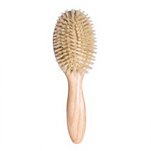 Brosse démêlante en bois de hêtre avec coussin d'air pour massage du cuir chevelu, nettoyage et lissage des cheveux – Vente en gros - Product Image 2