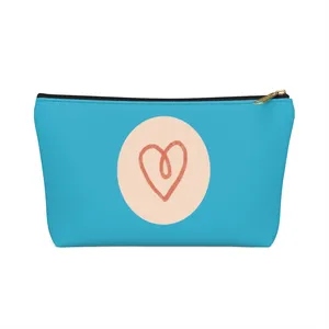 Logo Embellished Eco-friendly Makeup Bags Cotton Canvas with a zip Custom-Designed Pouches Cosmetics