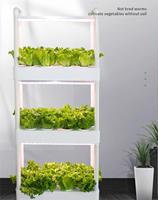 Système hydroponique d'agriculture verticale intérieure avec lampes LED de culture et arrosage par pompe pour la culture de légumes biologiques - Jardinage sur balcon à 3 niveaux