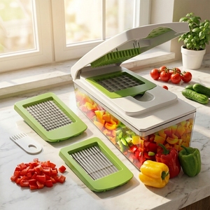 Vente en gros d'usine, accessoires de <span class=keywords><strong>cuisine</strong></span> écologiques, 20 pièces, coupe-légumes manuel multifonctionnel, hachoir à oignon, <span class=keywords><strong>mandoline</strong></span> - Product Image 1