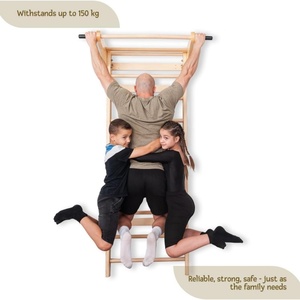 บันไดฝึกความแข็งแรง ยืดกล้ามเนื้อ บันไดสวีเดน บาร์ติดผนัง บันไดไม้เอนกประสงค์ สำหรับออกกำลังกายที่บ้าน - Product Image 2