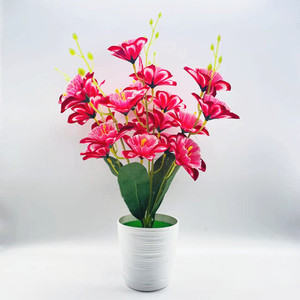 Orchidée Phalaenopsis Artificielle Qi Xing 35 cm, Fleur en Soie en Pot, Décoration Intérieure - Product Image 1
