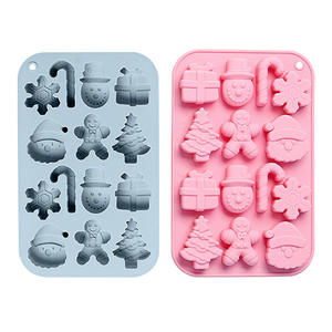 แม่พิมพ์ช็อคโกแลตทำจากซิลิโคนตุ๊กตาหิมะมนุษย์หิมะต้นคริสต์มาสแม่พิมพ์อบขนมคริสต์มาสแบบทำมือ - Product Image 1