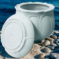 Urne funéraire biodégradable blanche de style chinois pour cendres humaines, urne commémorative écologique en forme de lotus pour crémation