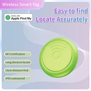 Global Keys Pets Wallet Finder MFi Certification Find My Air Tag Anti-lost Bluetooth Tracker Round Smart Tag Locate Instantly