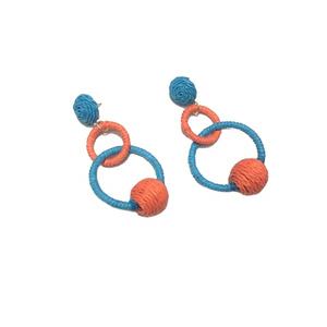 Pendientes de rafia con forma de abanico de aleación estilo retro bohemio para mujer, accesorios de moda de la India - Product Image 2