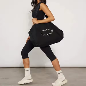 Customized Logo Eco Friendly Oversize Large Grocery <b>Black</b> Cotton <b>Canvas</b> Beach Gift Shopping <b>Tote</b> <b>Bag</b> - Product Image 3