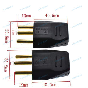 Certificado CE 10A/20A 250V Brasil 3 Pin <span class=keywords><strong>Enchufe</strong></span> Brasil <span class=keywords><strong>Tipo</strong></span> <span class=keywords><strong>N</strong></span> <span class=keywords><strong>Enchufe</strong></span> eléctrico - Product Image 3