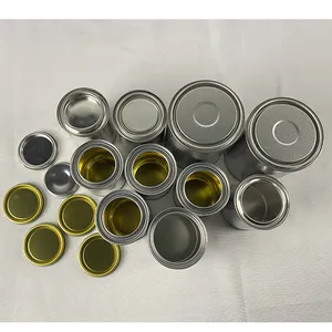 Minilatas de metal redondas vacías de MOQ bajo personalizadas al por mayor con tapa para pintura y velas