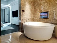 Miroir de salle de bain avec télévision, conforme aux normes des hôtels Hyatt Hilton InterContinental, IP66 anti-buée, montage encastré, télévision miroir