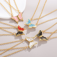 SC gros mode or collier magnétique collier d'amitié créative Vintage coloré papillon pendentif collier pour les filles