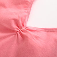 Justaucorps de ballet pour filles, combinaison de danse pour enfants, en coton, manches courtes, col en V, froncé à l'avant, haute qualité pour les cours et l'entraînement