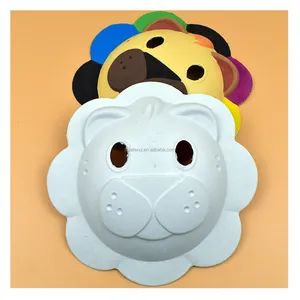 ArtechoTOP販売塗装可能な空白の3D紙の顔のホワイトマスク子供のための形をしたDIYの素敵な漫画の動物