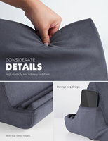 Lamicall PL02 Support de lecture pour livre, coussin de lit doux pour tablette, support de repos avec poche latérale pour téléphone portable et tablette