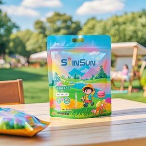 Sachet refermable vertical en plastique avec fenêtre, motif dessin animé, en aluminium, pour bonbons, lait, gelée, aliments - Product Image 6