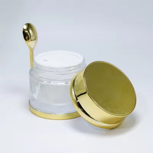 Envase de Vidrio Cosmético de Lujo de 30 ml, 50 ml, 80 ml, Tarro de Crema Facial para el Cuidado de la Piel con Base Dorada y Cuchara - Product Image 6