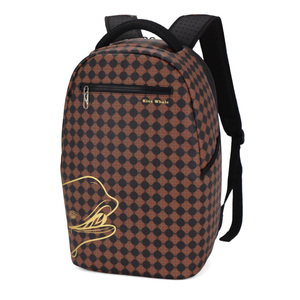 2025 mới 20L Ergonomic PVC Ba lô hôn cá voi sinh viên đại học cà phê kẻ sọc thiết kế dây kéo thoáng khí có thể điều chỉnh Vai - Product Image 4