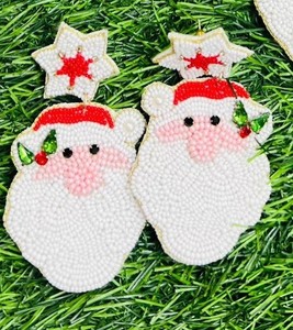 Boucles d'oreilles perlées artisanales conception d'arbre de noël bijoux de mode boucles d'oreilles pendantes pour femmes et filles pour les cadeaux et les vêtements - Product Image 3