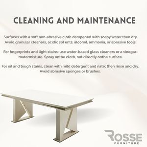 Mesa de Comedor Extensible de Lujo Lena, Rectangular, con Tapa de Mármol, Diseño Europeo Moderno, Capacidad para 6 Personas, Patas de Metal, Origen Turquía, Rosse - Product Image 2