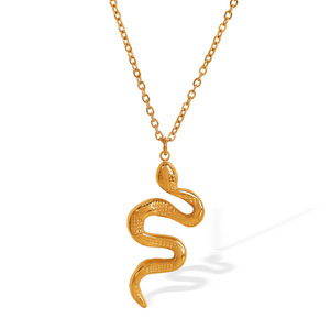 Collar con colgante de serpiente, chapado en oro de 18k, acero inoxidable, joyería de moda para mujer - Product Image 5