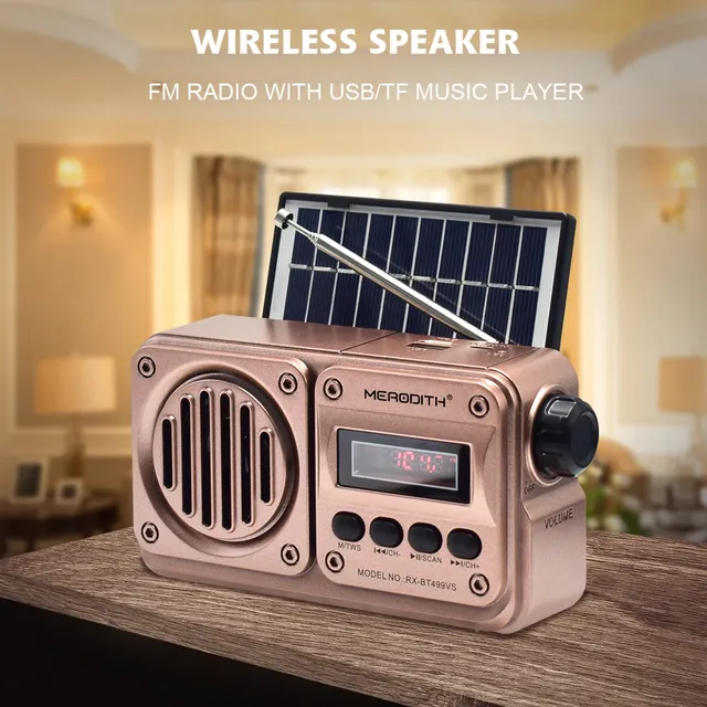 Wireless Connection FM Radio Dual Antenna Receiver BT 5.0 Speaker TF Card Music Player MP3 Playback Plastic 1501-2000mAh 0-5W