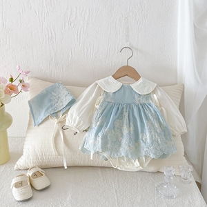 Tutina Primaverile e Autunnale 2026 per Neonati, Stile Occidentale, Pagliaccetto da Principessa per Bambine, Abbigliamento alla Moda per Neonati - Product Image 1