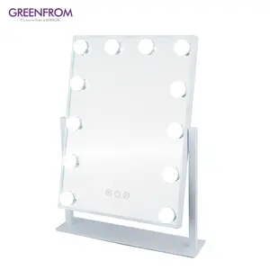 Hot Sale Custom Metal 360 Degree Touch Screen Espejos Vanity Led Smart Hollywood Makeup Mirror With Lights