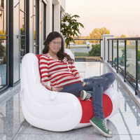 Canapé-lit gonflable pliable en PVC/TPU sur mesure, fauteuil pouf design moderne avec fonction balancelle, haut-parleurs intégrés, une place, doux