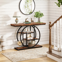 Table basse de luxe en métal doré, table basse à effet marbre avec rangement multi-niveaux pour salon