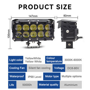 Nuevo Foco LED de Aluminio DC8-80V, Doble Color Amarillo y Blanco, Faros Delanteros para Motocicleta/Automóvil, 150W de Alta Potencia, 10 Lentes para Jeep - Product Image 3
