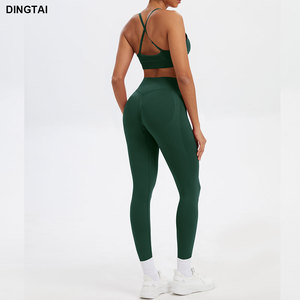 ジムレギンス女性用スクランチバットレギンスヨガパンツ黒 - Product Image 5