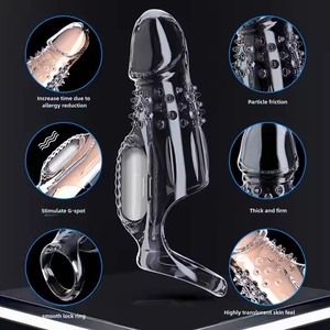 Drei dimensionale 3D-Partikel umwickelten den Kopfs tamm körper Starkes seismisches G-Punkt Dickes und festes vibrierendes Kondom für Männer - Product Image 5