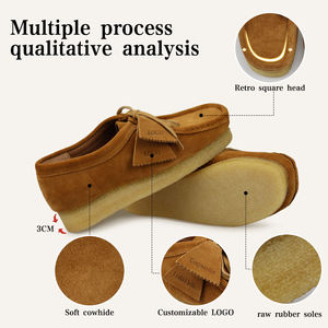 Heren Dames Schapenvacht Kangoeroe Vierkante Teen Ademende Schoenen Zachte Zolen Casual Leer Britse Retro Stijl Antislip Dikke Schoenen - Product Image 2