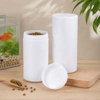 Pot en plastique rond de qualité alimentaire, surface mate, étanche, pour aliments pour poissons d'aquarium, fourniture d'usine