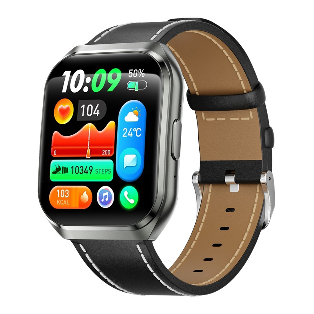 Black +Leather Watch Strap
