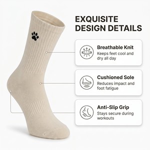 Échantillon Gratuit Chaussettes de Sport Personnalisées à Séchage Rapide avec Logo 82% Coton Antidérapantes Rembourrées Sans Coutures pour le Badminton, MOQ 50 - Product Image 2