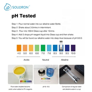 Botella de <span class=keywords><strong>Agua</strong></span> <span class=keywords><strong>Mineral</strong></span> <span class=keywords><strong>Alcalina</strong></span> con Filtro de Vidrio SOUDRON OEM de 300 ml, <span class=keywords><strong>pH</strong></span> <span class=keywords><strong>9</strong></span>, Botella de <span class=keywords><strong>Agua</strong></span> Ionizadora con Energía - Product Image 6