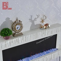 Cheminée électrique murale à 3 faces au design moderne avec cristaux de diamant éclatants, vente en gros du fabricant