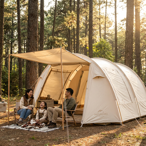 Tente familiale de luxe - Tente de glamping automatique pour 4 personnes avec grande zone de séjour, installation instantanée entièrement automatique - Product Image 4