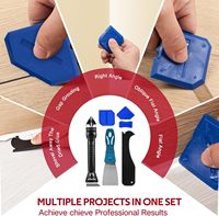 Kit d'outils de calfeutrage manuel en silicone HAIHUA, tête en acier inoxydable, outil de décapage de mastic, couteau à mastic, 3 grattoirs pour coins de verre, outil de jointoiement