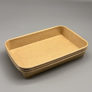 Plateau alimentaire en papier jetable écologique résistant à la graisse, imprimé avec logo personnalisé, plateau rectangulaire pour fête en plein air, pique-nique - Product Image 3