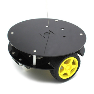 Kit de coche con control remoto, forma redonda negra, juguete educativo para niños, modelo de ensamblaje de ingeniería científica - Product Image 1
